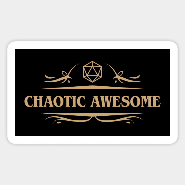 Chaotic Awesome Alignment with D20 Dice Sticker by dungeonarsenal